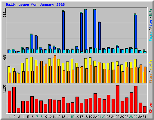 Daily usage for January 2023
