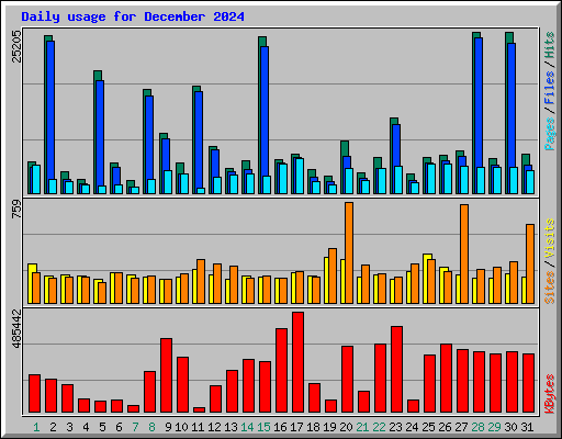 Daily usage for December 2024