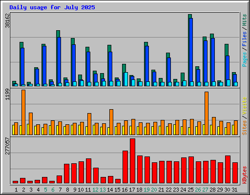Daily usage for July 2025