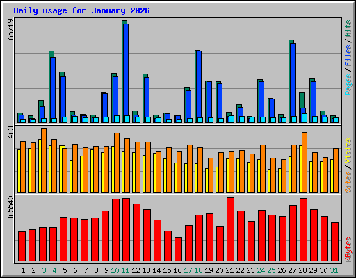 Daily usage for January 2026