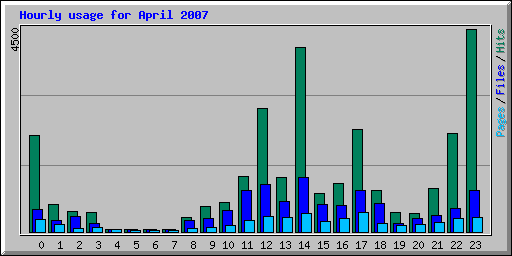 Hourly usage for April 2007