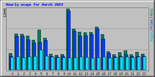 Hourly usage for March 2023