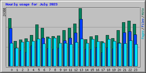 Hourly usage for July 2023