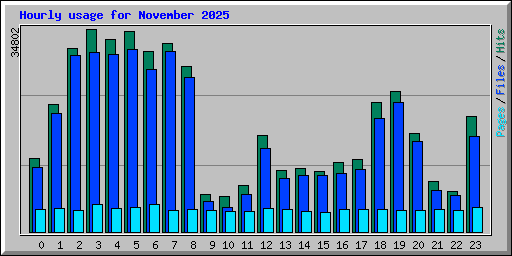 Hourly usage for November 2025